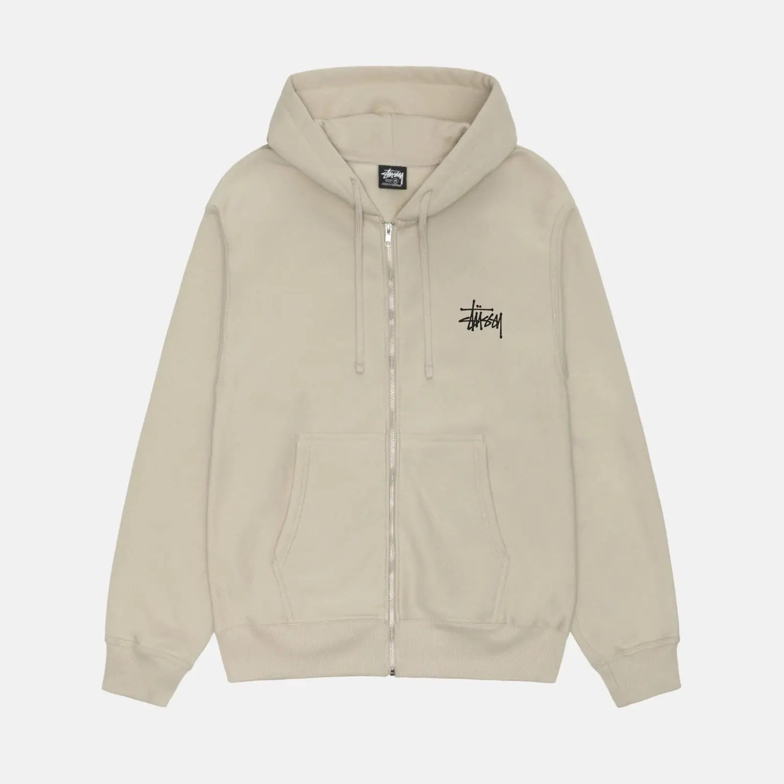 STUSSY BASIC ZIP HOODIE KAHKI