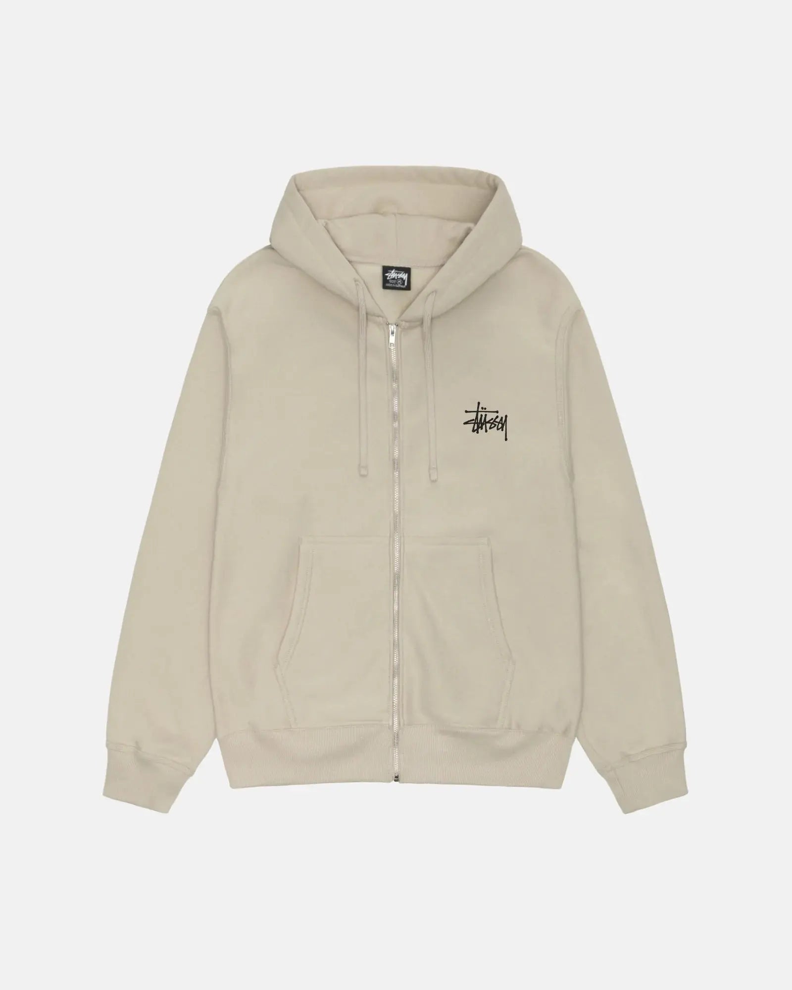 STUSSY BASIC ZIP HOODIE KAHKI