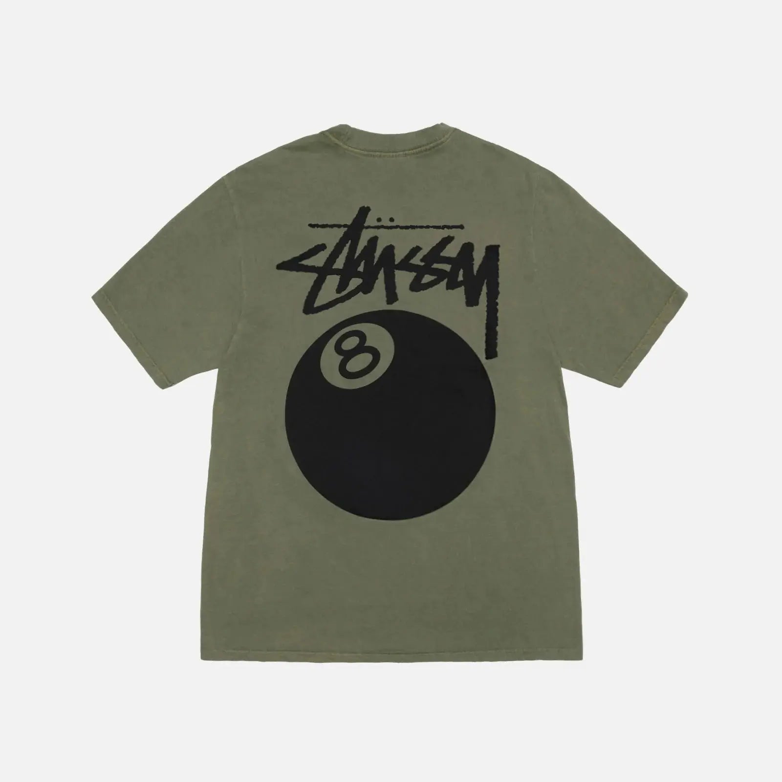 STUSSY 8 BALL PIGMENT DYED TEE OLIVE