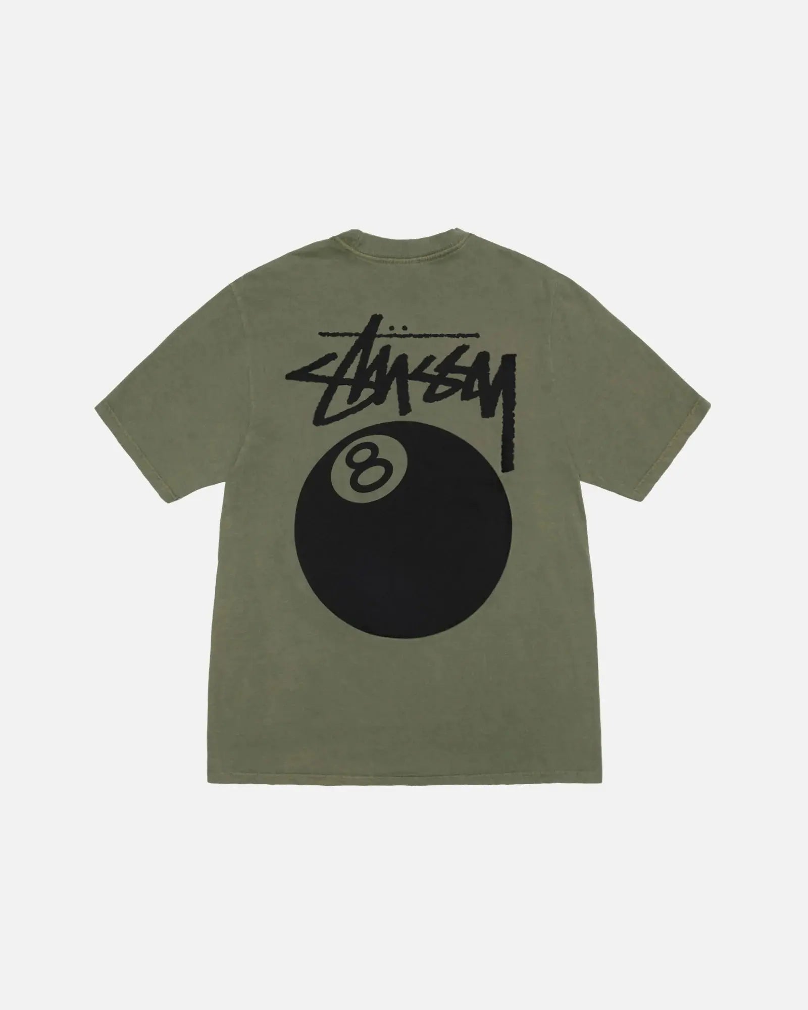 STUSSY 8 BALL PIGMENT DYED TEE OLIVE