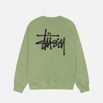 STUSSY BASIC SWEATSHIRT MOSS