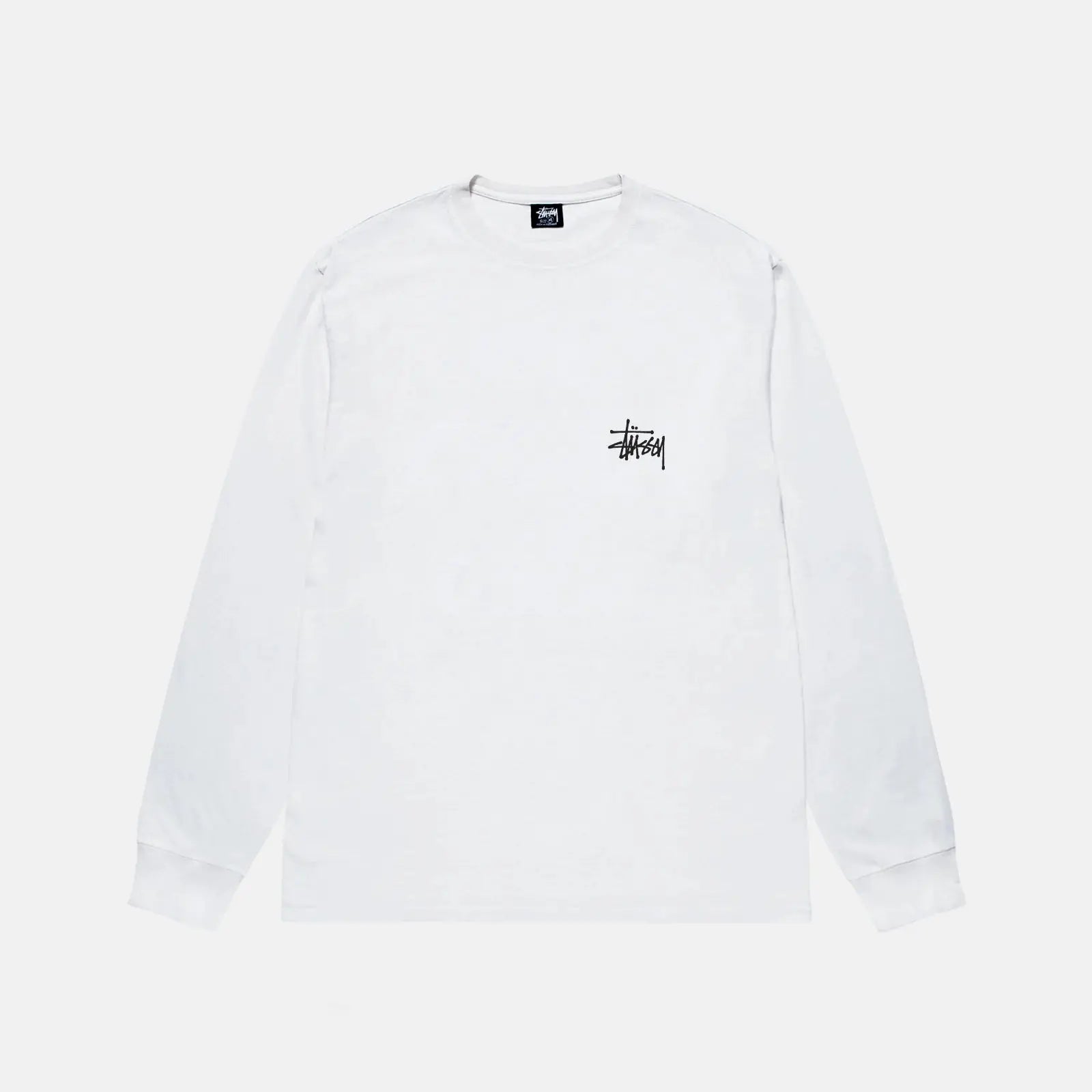 STUSSY BASIC LONGSLEEVE TEE HVID