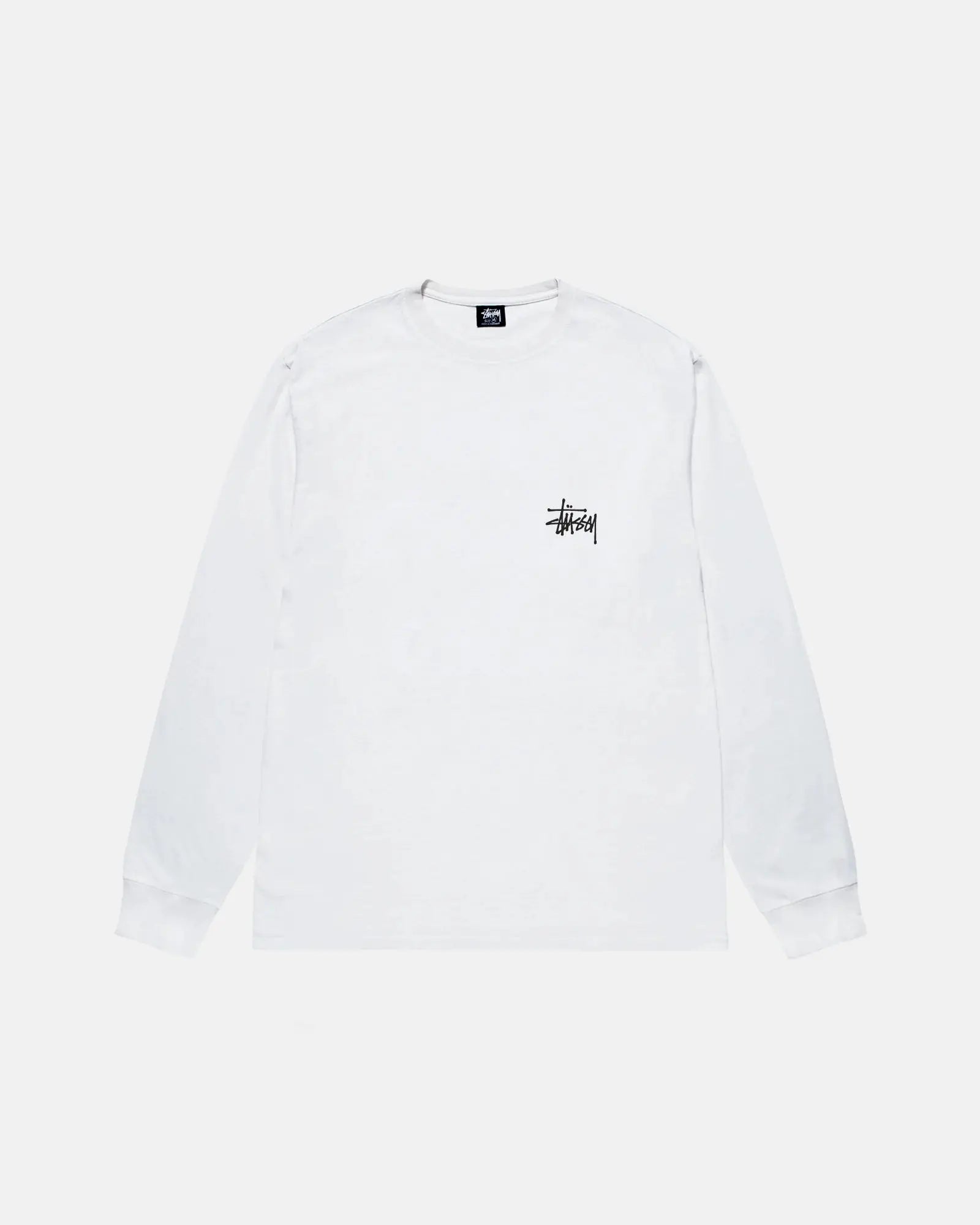 STUSSY BASIC LONGSLEEVE TEE HVID