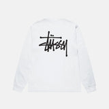 STUSSY BASIC LONGSLEEVE TEE HVID