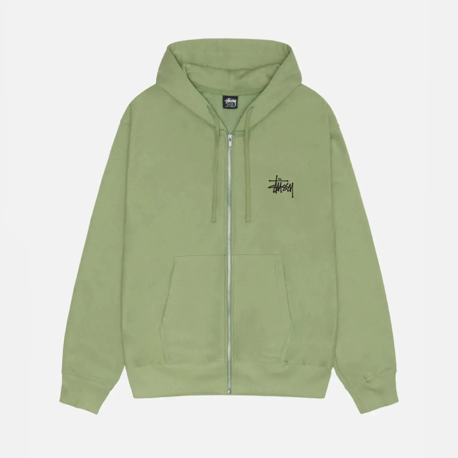 STUSSY BASIC ZIP HOODIE MOSS