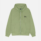 STUSSY BASIC ZIP HOODIE MOSS