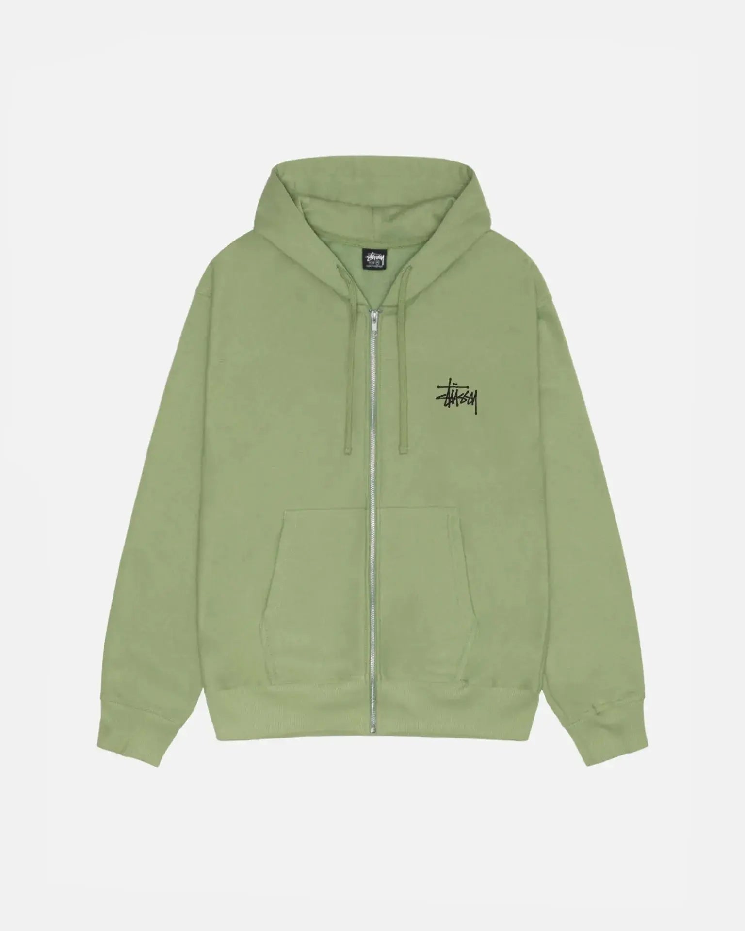 STUSSY BASIC ZIP HOODIE MOSS