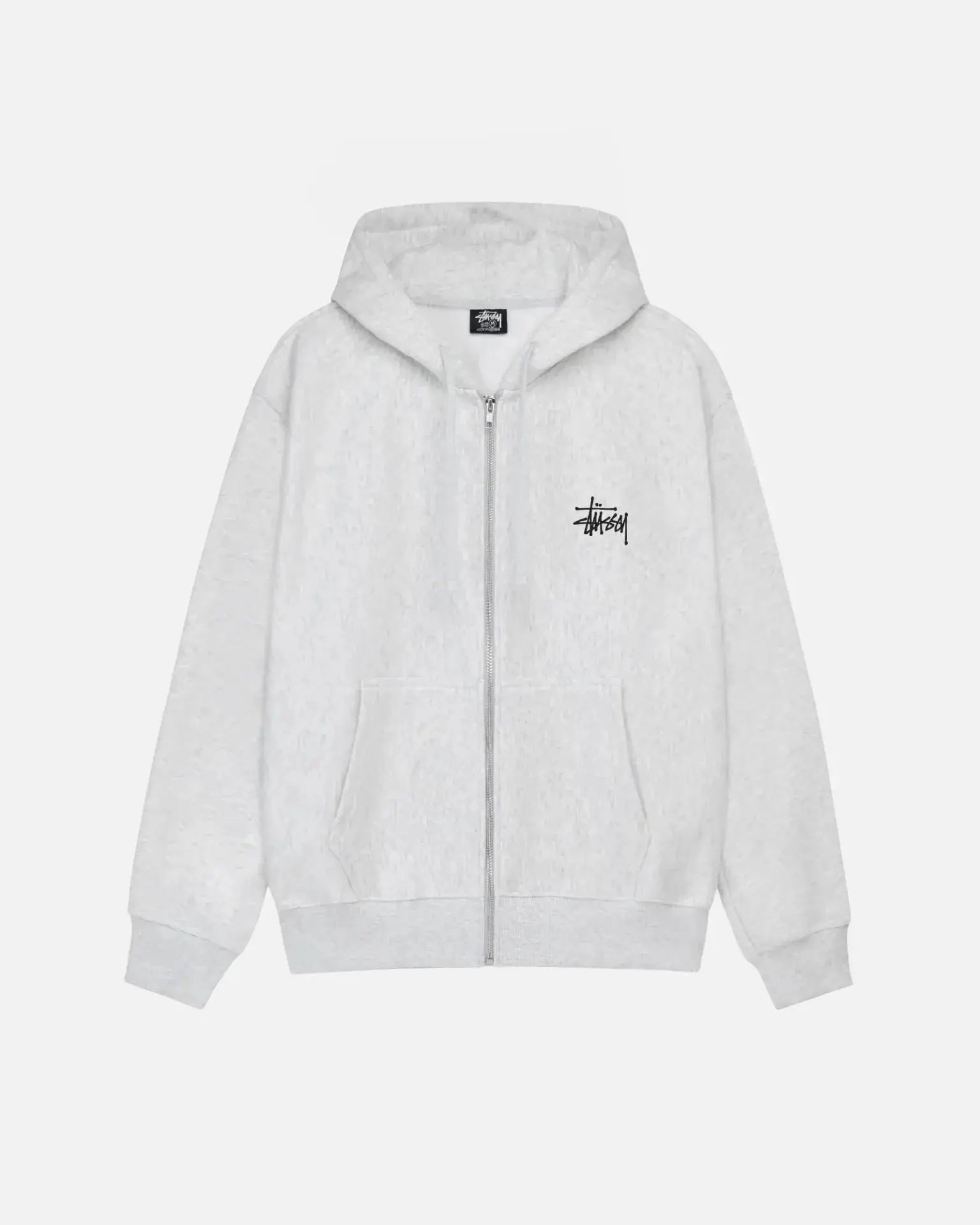 STUSSY BASIC ZIP HOODIE GRÅ