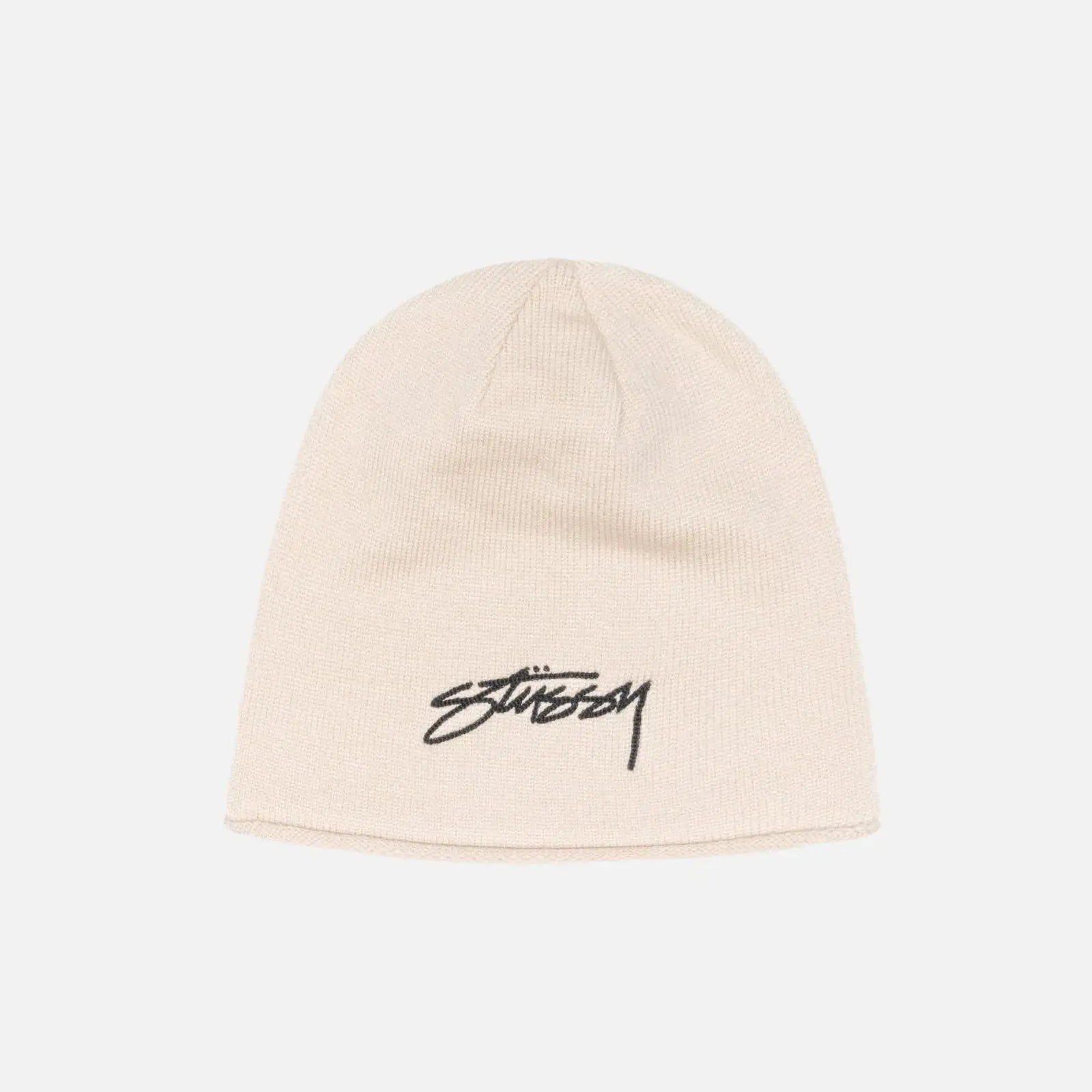 STUSSY SKULLCAP CHAIN STITCH ROLLED EDGE BONE - Woodsøe