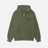 STUSSY BASIC ZIP HOODIE OLIVE