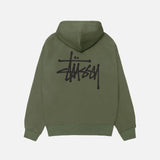 STUSSY BASIC ZIP HOODIE OLIVE