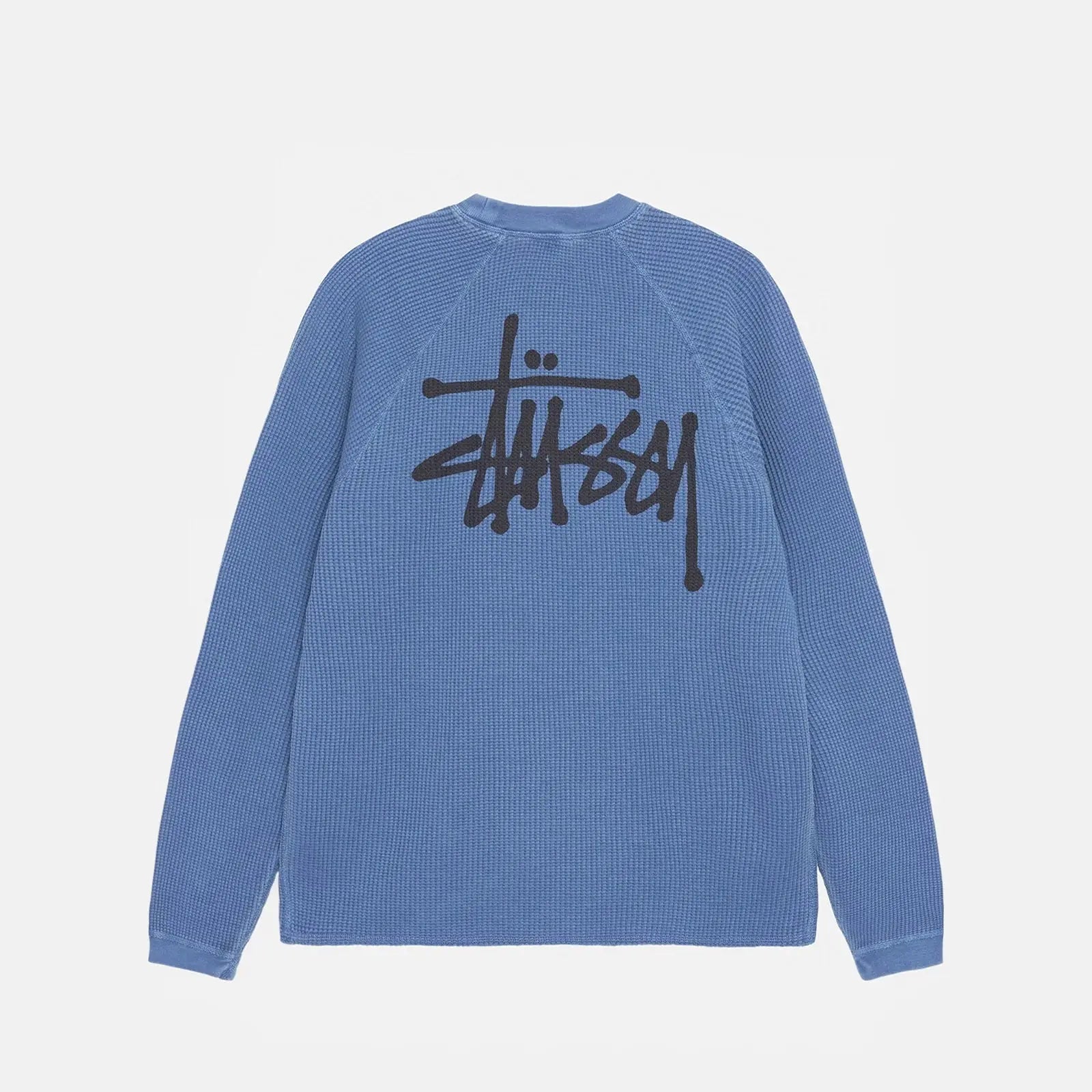 STUSSY BASIC RAGLAN THERMAL LONGSLEEVE CREW BLÅ