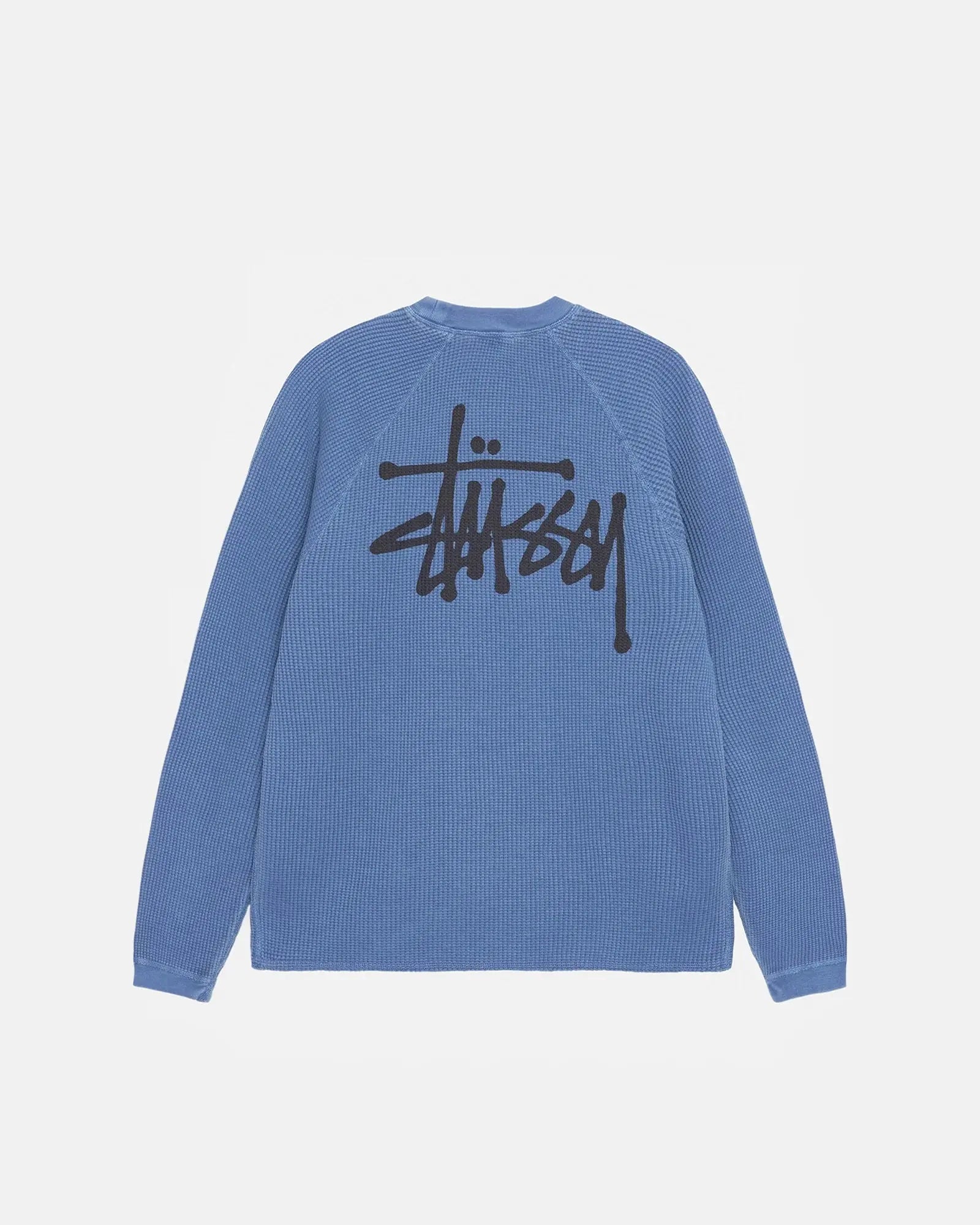 STUSSY BASIC RAGLAN THERMAL LONGSLEEVE CREW BLÅ