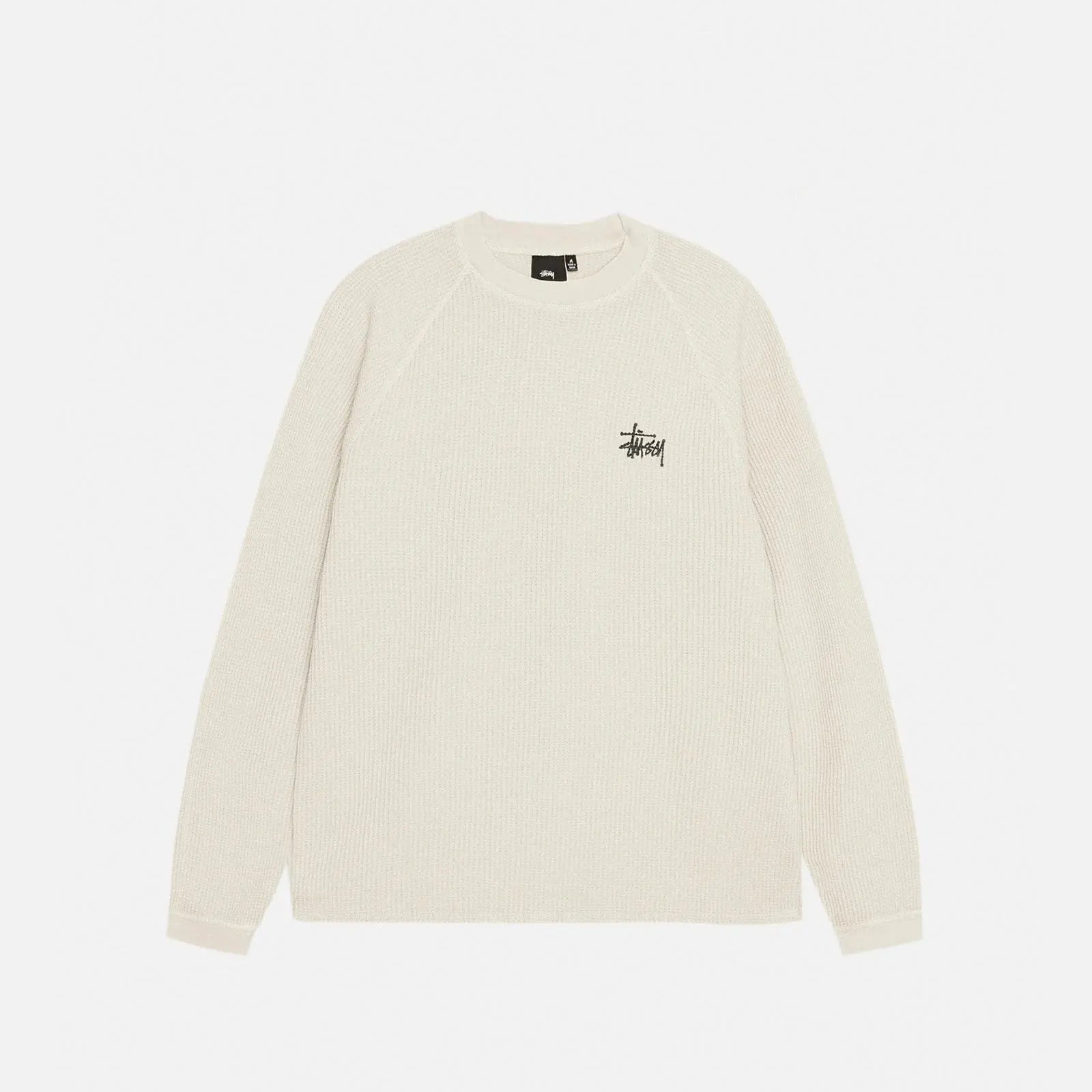 STUSSY BASIC RAGLAN THERMAL LONGSLEEVE CREW BONE