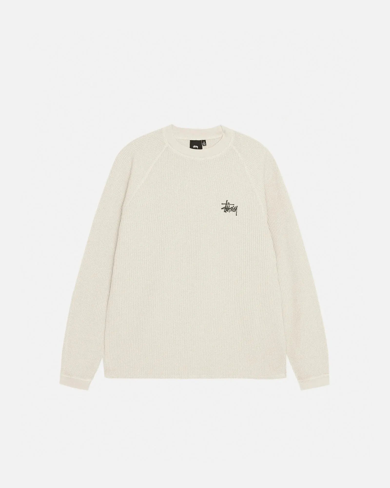 STUSSY BASIC RAGLAN THERMAL LONGSLEEVE CREW BONE