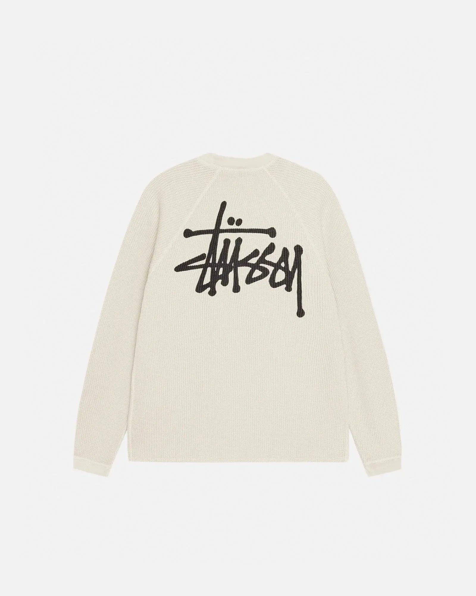 STUSSY BASIC RAGLAN THERMAL LONGSLEEVE CREW BONE