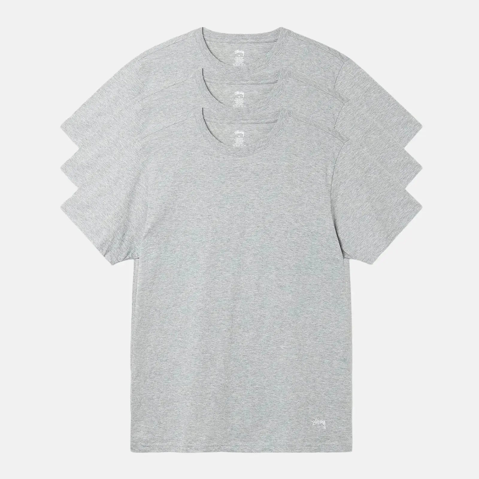 STUSSY UNDERSHIRT 3PAK GRÅ - Woodsøe