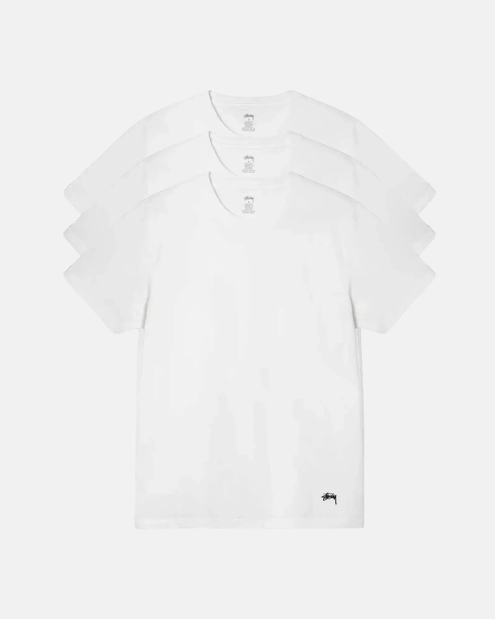 STUSSY UNDERSHIRT 3PAK HVID - Woodsøe