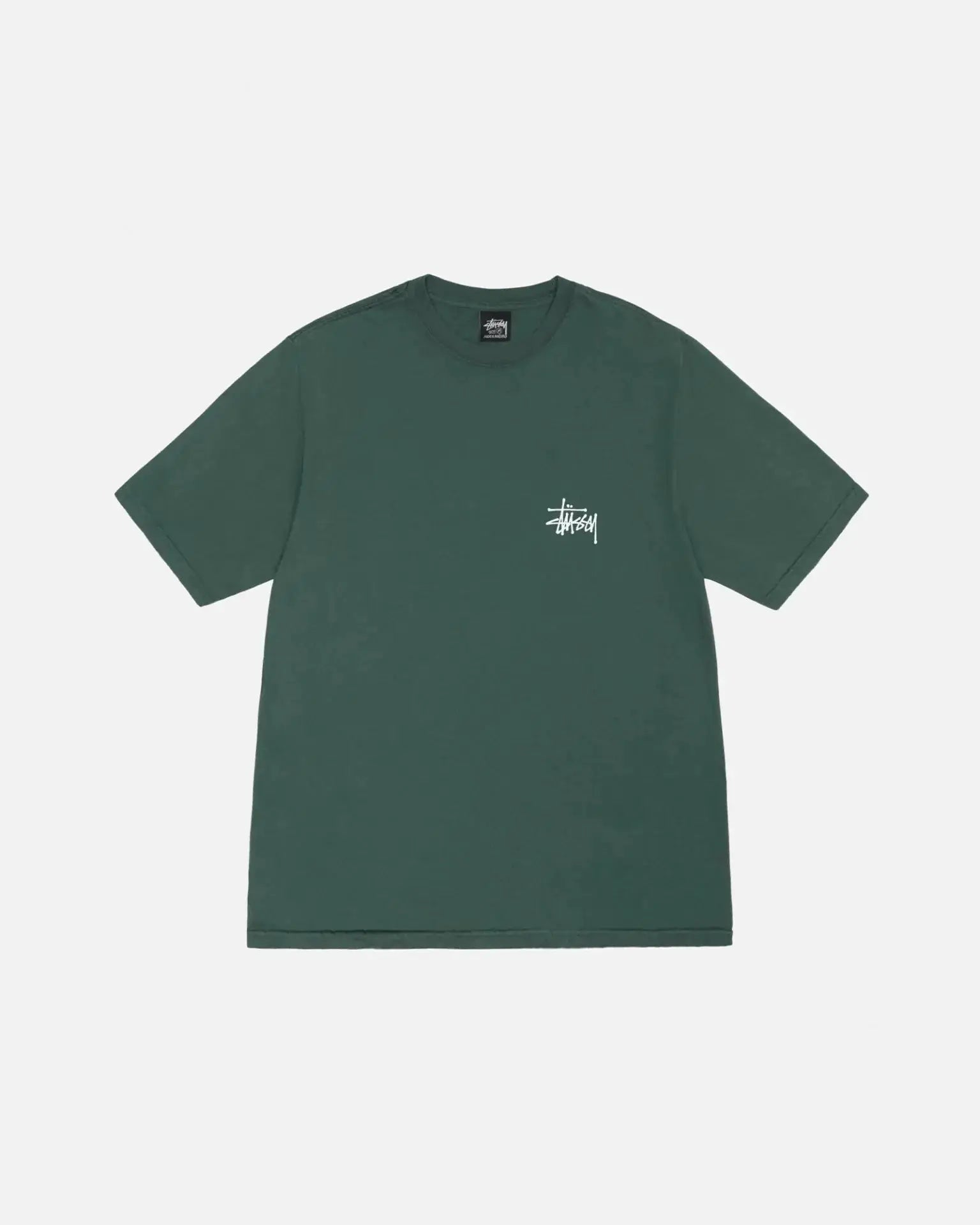 STUSSY BASIC PIGMENT DYED TEE FOREST