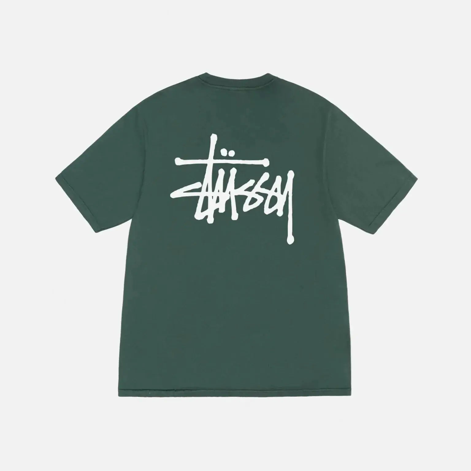 STUSSY BASIC PIGMENT DYED TEE FOREST