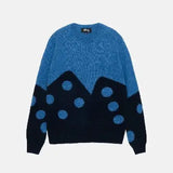 STUSSY DICE FUZZY CREW BLÅ