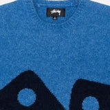 STUSSY DICE FUZZY CREW BLÅ