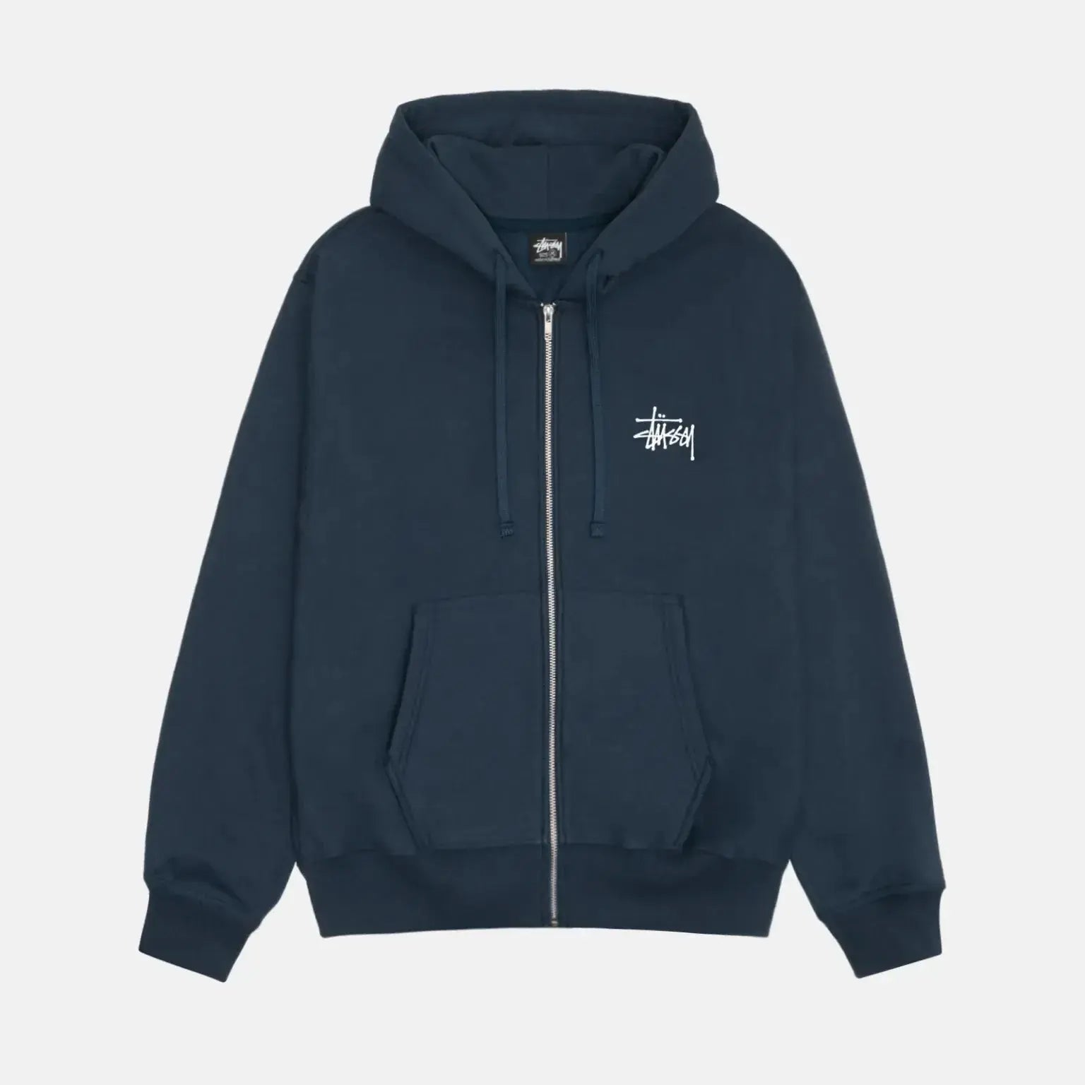 STUSSY BASIC ZIP HOODIE NAVY