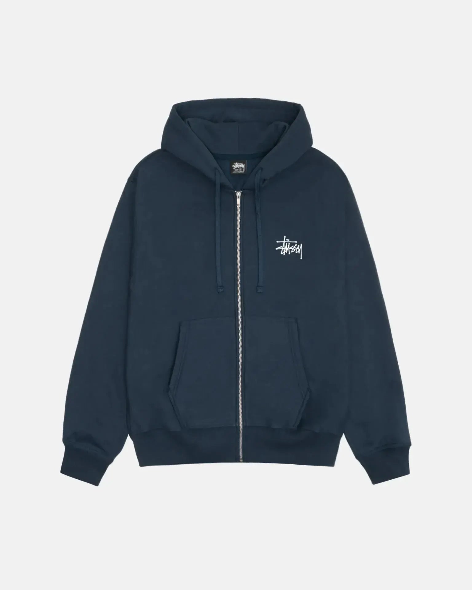 STUSSY BASIC ZIP HOODIE NAVY