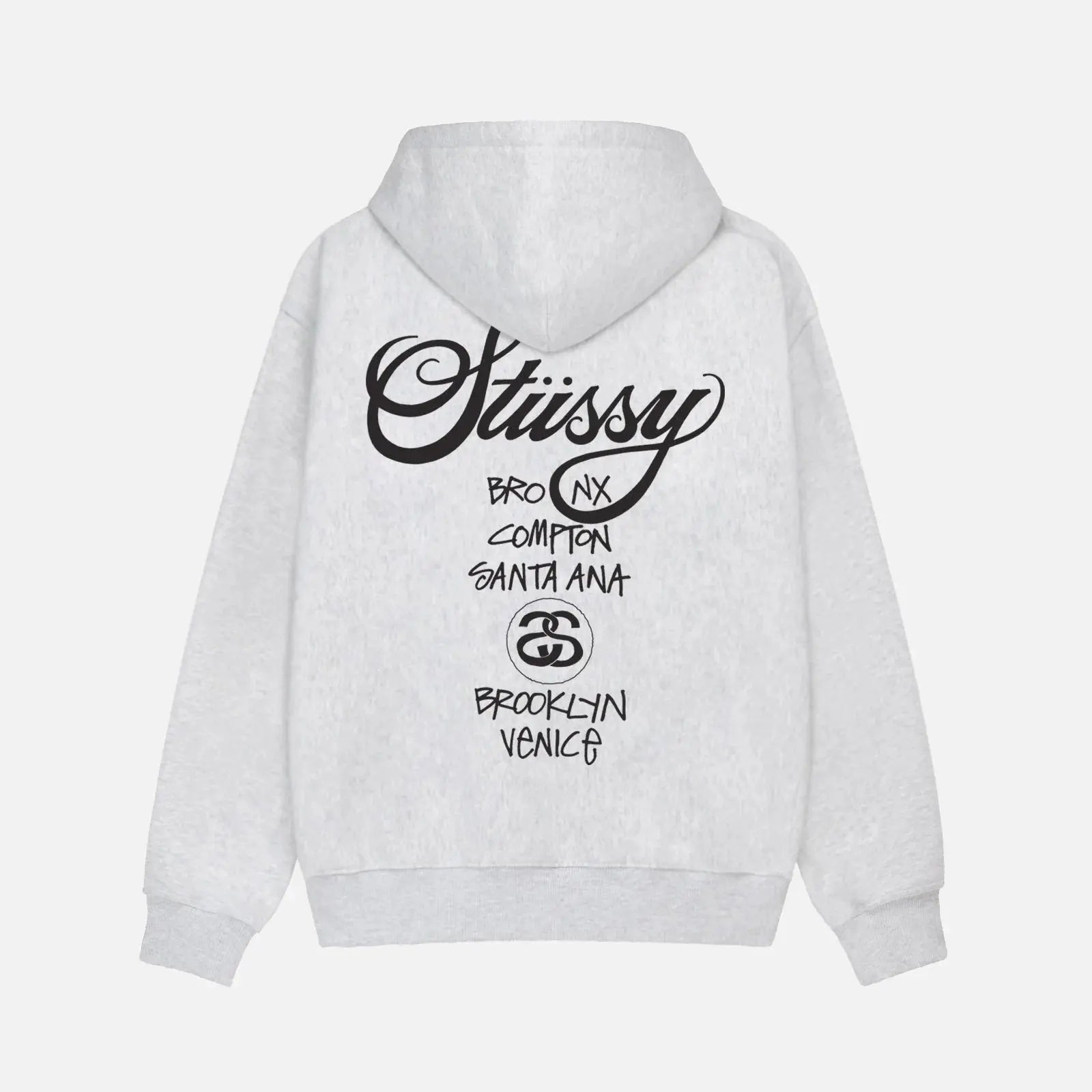 Grå stussy hoodie sale