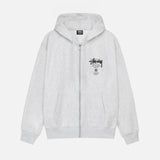 STUSSY WORLD TOUR ZIP HOODIE GRÅ