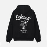 STUSSY WORLD TOUR ZIP HOODIE SORT